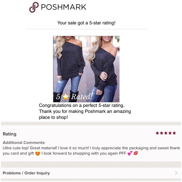 Charcoal Off-The-Shoulder Top  - 5 Stars - Picture 7 of 7